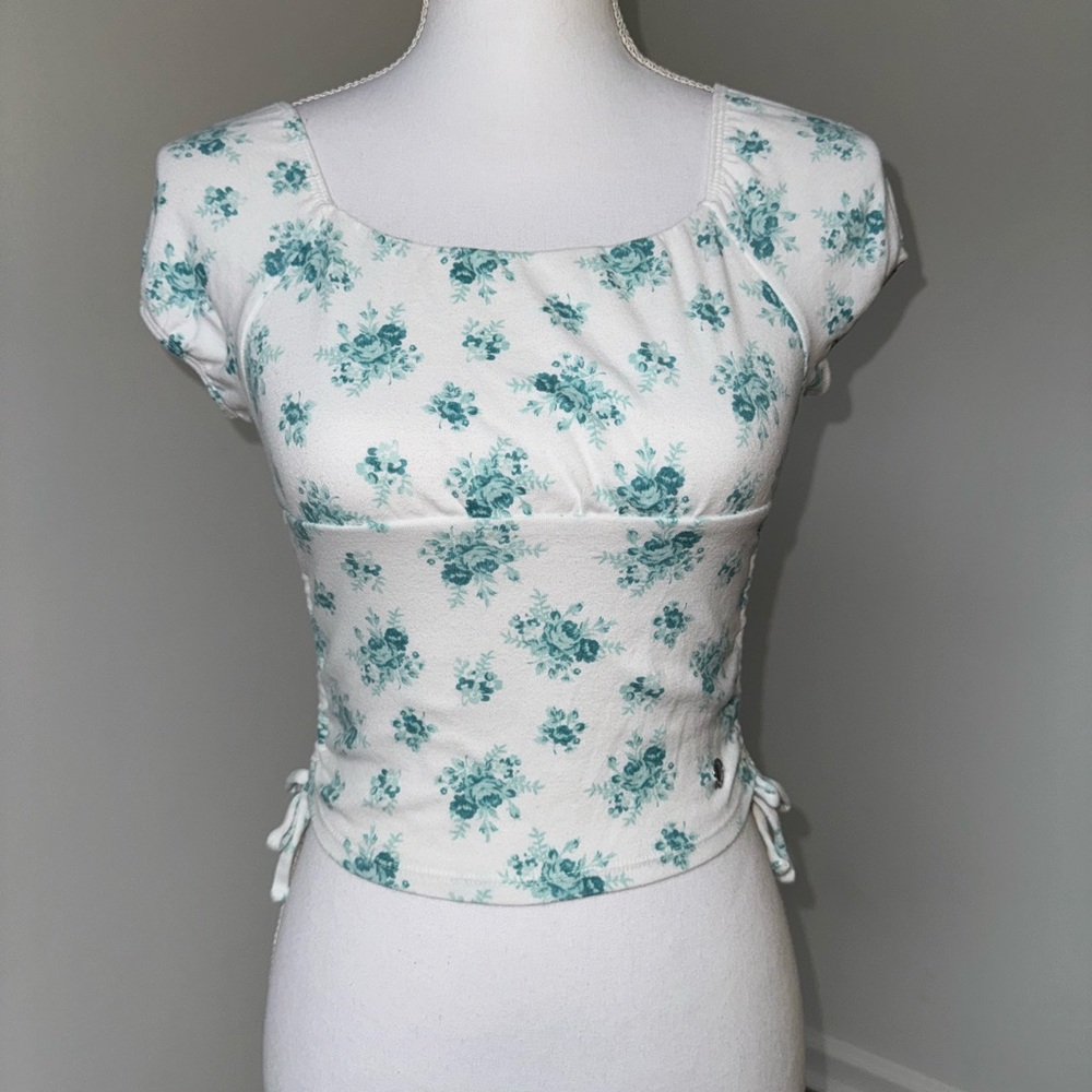 Limited Too Girls 7/8 Floral Ruched Side Top Y2K Fits XXS/XS Juniors‎